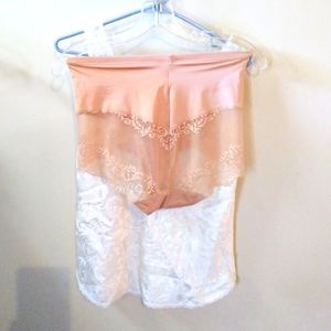 Beautiful Vintage Like Highwaiste Nude Lacey Panties With Vintage Lace Slip Top.